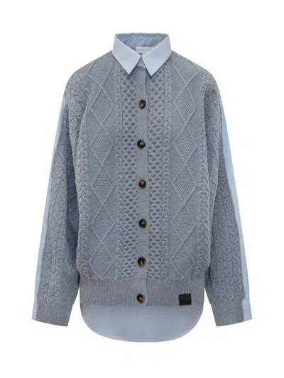 Stella Mccartney Shirt With Braided Inserts In Blue