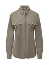 Stella Mccartney Shirt With Buckles In Light Moss
