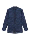 Stella Mccartney Animal Print Shirt In Dark Blue