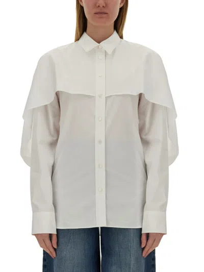 STELLA MCCARTNEY STELLA MCCARTNEY SHIRT WITH UNIQUE CAPE DESIGN AND STRUCTURED COLLAR