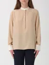 Stella Mccartney Contrast Collar Shirt Long Sleeve Pleat In Multi