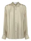 Stella Mccartney Oversized Sheer Striped Panelled Shirt In Neutral