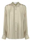 Stella Mccartney Oversized Sheer Striped Panelled Shirt In Neutral