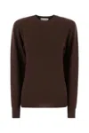 Stella Mccartney Crew Neck Cashmere Blend Sweater In Brown