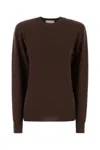 Stella Mccartney Crew Neck Cashmere Blend Sweater In Brown