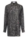 Stella Mccartney Leopard-print Silk Shirt In Gray