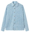 Stella Mccartney Oversized Denim Beaded Cloth Shirt In Blue