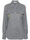 Stella Mccartney Stella Mc Cartney Wool Shirt With Buckles In Grey