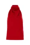 Stella Mccartney Draped Satin Halterneck Top In Red