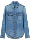 Stella Mccartney Organic Cotton Denim Shirt In Vintage Blue