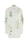 Stella Mccartney Womens Pure White Embroidered Welt-pocket Cotton-poplin Shirt In White