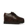 Stella Mccartney Chunky Heel Platform Sneakers With Snakeskin Effect In Brown