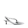 Stella Mccartney Iconic Crystal 50mm Pumps In Silver