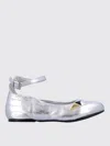 Stella Mccartney Metallic Faux Leather Ballet Flats In Silver