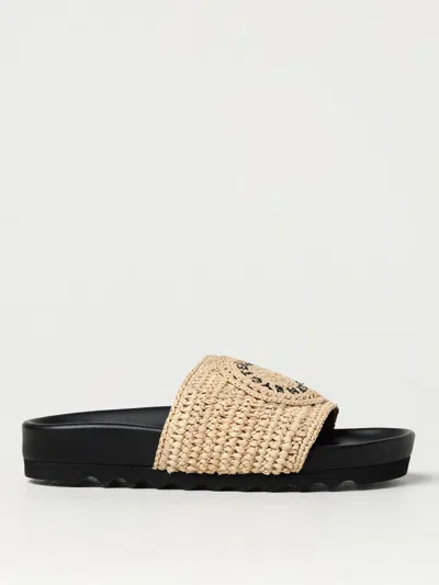 STELLA MCCARTNEY FLAT SANDALS STELLA MCCARTNEY WOMAN COLOR NATURAL,F92587067