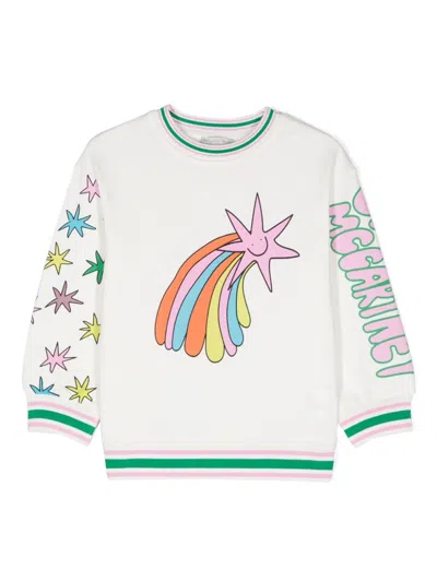 Stella Mccartney Kids' Shooting Stars Organic-cotton Sweatshirt In White