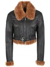 Stella Mccartney Plush Teddy Cropped Biker Jacket In Black