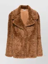 Stella Mccartney Short Jacket Fluffy Ginger In Brown