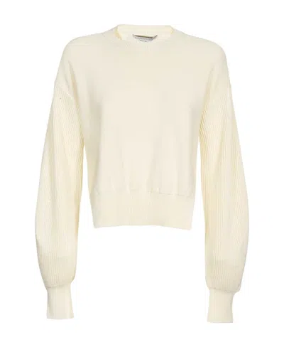 Stella Mccartney Short Knitted Sweater In White