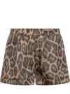 Stella Mccartney Elastic Waistband Animal Print Shorts With Side Pockets