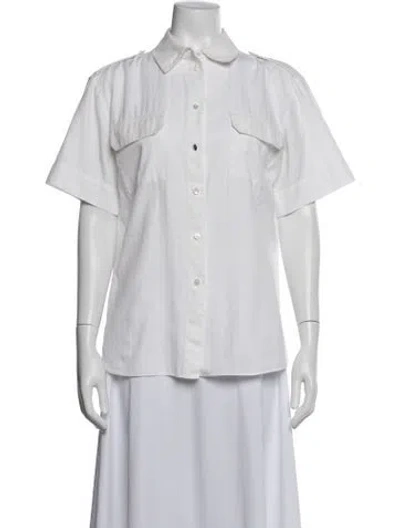 Pre-owned Stella Mccartney Short Sleeve Button-up Top In White