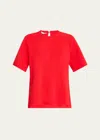 Stella Mccartney Short-sleeve Compact Knit Top In 6527 Lipstick Re