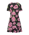 Stella Mccartney Poppy-print Short-sleeve Ruffle Mini Dress In Black