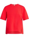 Stella Mccartney Short-sleeve Compact Knit Top In Red