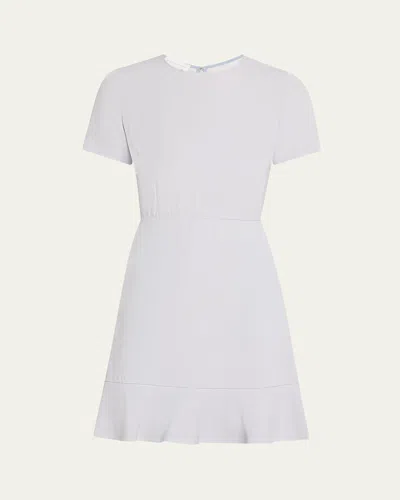 Stella Mccartney Short-sleeve Ruffle-hem Mini Dress In Blue