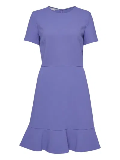 Stella Mccartney Short-sleeve Ruffled Mini Dress In Blue