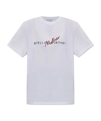 STELLA MCCARTNEY STELLA MCCARTNEY LOGO EMBROIDERED CREWNECK T-SHIRT
