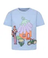 Stella Mccartney Cotton Jersey T-shirt In Blue