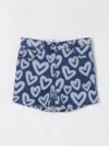 Stella Mccartney Heart Print Denim Shorts Kids In Blau