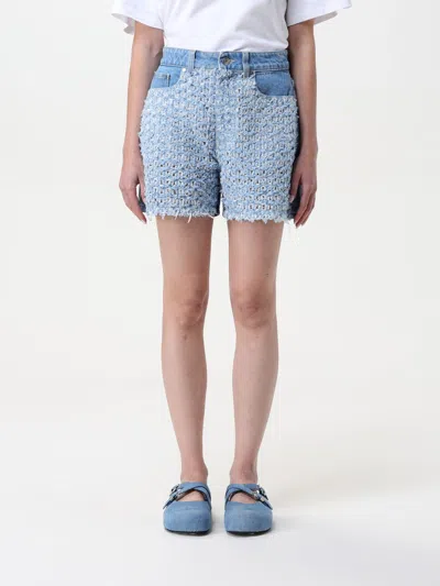 STELLA MCCARTNEY SHORT STELLA MCCARTNEY WOMAN COLOR GNAWED BLUE,423775011
