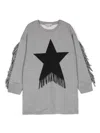 Stella Mccartney Kids Fringed Sweatshirt In Gray