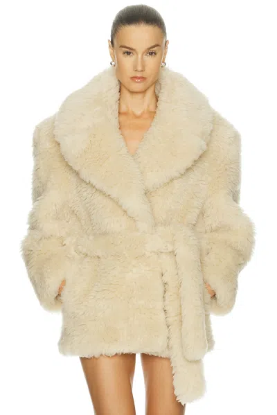 Stella Mccartney Short Teddy Jacket In Neutral