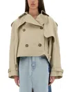 Stella Mccartney Sand Cotton Trench Coat In Beige
