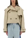 Stella Mccartney Sand Cotton Trench Coat In Beige