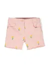 Stella Mccartney Sunflower Print Denim Shorts In Pink & Purple
