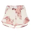 Stella Mccartney Silk Satin Animal Print Shorts In Printed