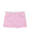 Stella Mccartney Mid-rise Frayed Denim Shorts In Pink