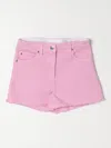 Stella Mccartney Frayed Denim Shorts In Pink