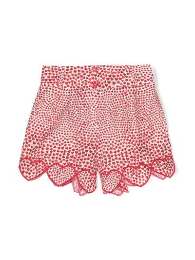 Stella Mccartney Kids' Shorts With Hearts High Summer In Red