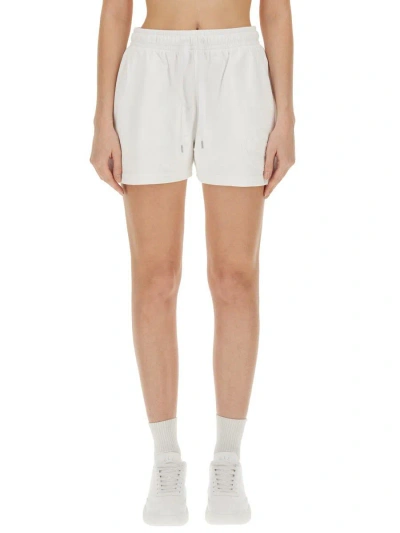 Stella Mccartney Shorts With Logo In Bianco