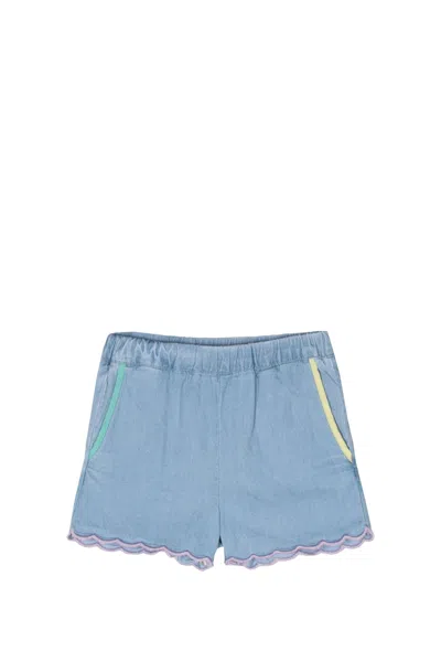 Stella Mccartney Babies' Shorts With Scalloped Edge In Blue