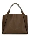 Stella Mccartney Embossed Logo Tote Bags In Brown