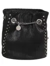Stella Mccartney Shoulder Bag Eco Shaggy Deer W/studs In Black