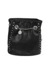 Stella Mccartney Shoulder Bag Eco Shaggy Deer W/studs In Black
