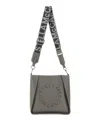 Stella Mccartney Structured Polyamide Shoulder Bag With Logo Design In Grey
