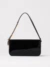 Stella Mccartney Black Glossy Finish Handbag With Chain Strap In Black